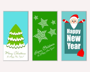 vektör çizim kış tatil tebrik kartları