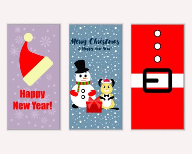 Mutlu Noeller ve mutlu yeni yıl tebrik kartları   