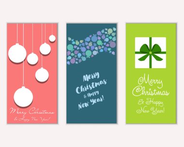 vektör çizim kış tatil tebrik kartları