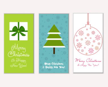 vektör çizim kış tatil tebrik kartları