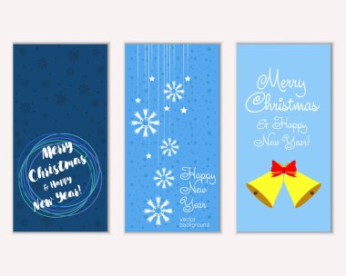 Renkli Noel kartları ile yeni yıl süslemeleri, illüstrasyon vektör