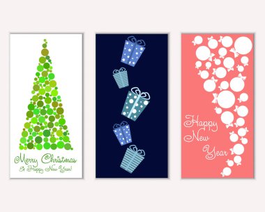 vektör çizim kış tatil tebrik kartları