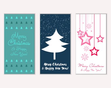 vektör çizim kış tatil tebrik kartları