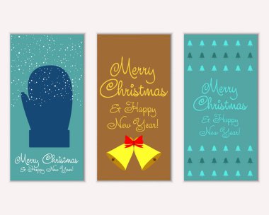 vektör çizim kış tatil tebrik kartları