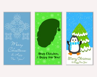 Renkli Noel kartları ile yeni yıl süslemeleri, illüstrasyon vektör