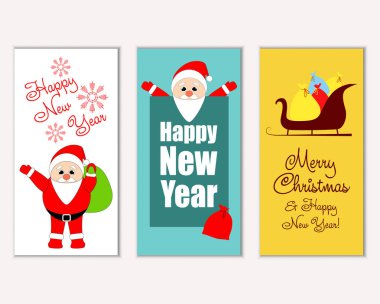 vektör çizim kış tatil tebrik kartları