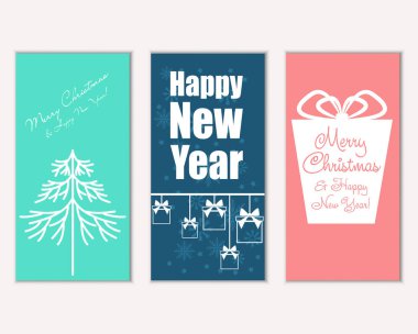 Mutlu Noeller ve mutlu yeni yıl tebrik kartları   
