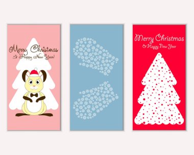 Renkli Noel kartları ile yeni yıl süslemeleri, illüstrasyon vektör