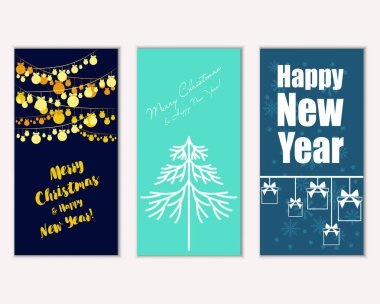 Mutlu Noeller ve mutlu yeni yıl tebrik kartları   
