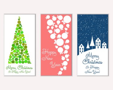 vektör çizim kış tatil tebrik kartları