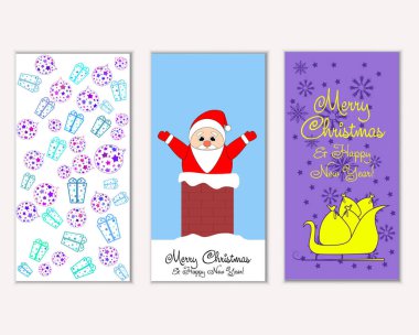 vektör çizim kış tatil tebrik kartları