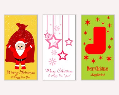 vektör çizim kış tatil tebrik kartları