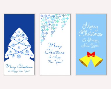 Renkli Noel kartları ile yeni yıl süslemeleri, illüstrasyon vektör