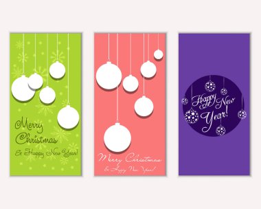 mutlu Noeller ve mutlu yeni yıl tebrik kartları vektör çizim