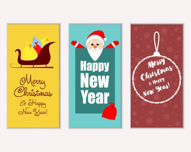 vektör çizim kış tatil tebrik kartları