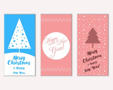 Renkli Noel kartları ile yeni yıl süslemeleri, illüstrasyon vektör