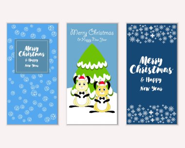 Renkli Noel kartları ile yeni yıl süslemeleri, illüstrasyon vektör