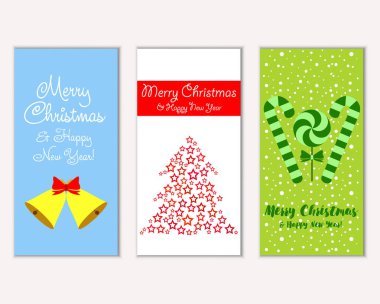 mutlu Noeller ve mutlu yeni yıl tebrik kartları vektör çizim