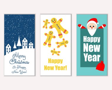 Mutlu Noeller ve mutlu yeni yıl tebrik kartları   