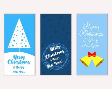 Renkli Noel kartları ile yeni yıl süslemeleri, illüstrasyon vektör