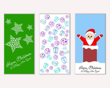 vektör çizim kış tatil tebrik kartları