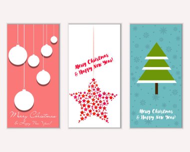 vektör çizim kış tatil tebrik kartları