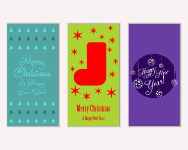 vektör çizim kış tatil tebrik kartları