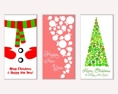 vektör çizim kış tatil tebrik kartları