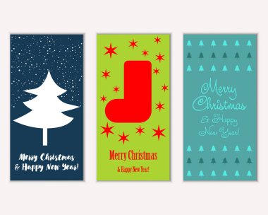 vektör çizim kış tatil tebrik kartları