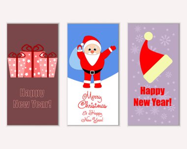 vektör çizim kış tatil tebrik kartları