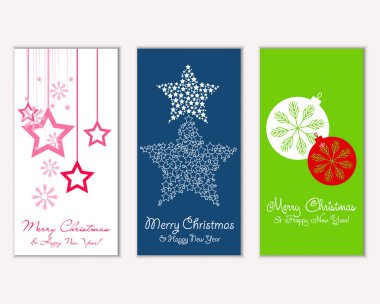 vektör çizim kış tatil tebrik kartları