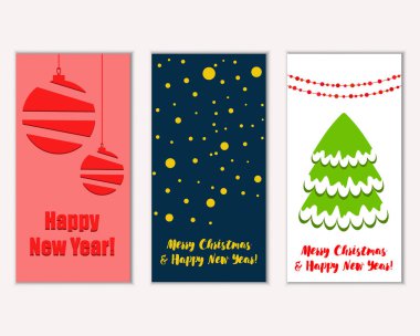Mutlu Noeller ve mutlu yeni yıl tebrik kartları   