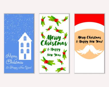 Mutlu Noeller ve mutlu yeni yıl tebrik kartları  