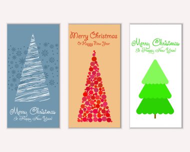 Renkli Noel kartları ile yeni yıl süslemeleri, illüstrasyon vektör