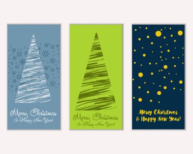 mutlu Noeller ve mutlu yeni yıl tebrik kartları vektör çizim     