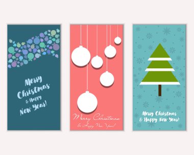 vektör çizim kış tatil tebrik kartları