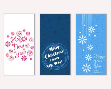 Renkli Noel kartları ile yeni yıl süslemeleri, illüstrasyon vektör