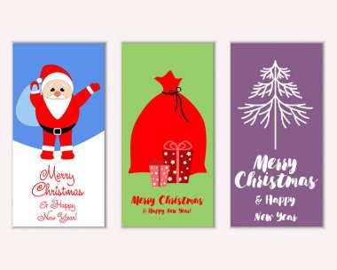 vektör çizim kış tatil tebrik kartları