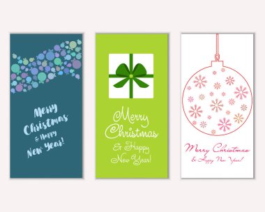 vektör çizim kış tatil tebrik kartları