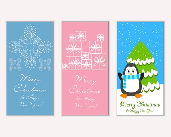 Renkli Noel kartları ile yeni yıl süslemeleri, illüstrasyon vektör