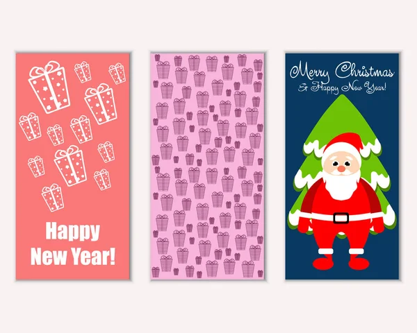 mutlu Noeller ve mutlu yeni yıl tebrik kartları vektör çizim     