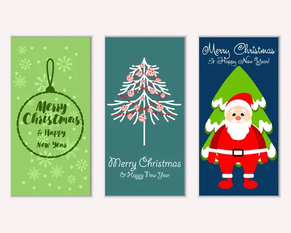 mutlu Noeller ve mutlu yeni yıl tebrik kartları vektör çizim
