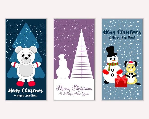 正月飾りとカラフルなクリスマス カード ベクトル イラスト — ストックベクタ