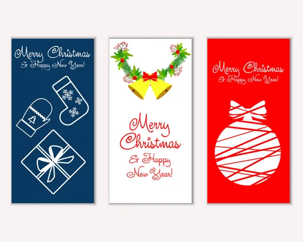 mutlu Noeller ve mutlu yeni yıl tebrik kartları vektör çizim