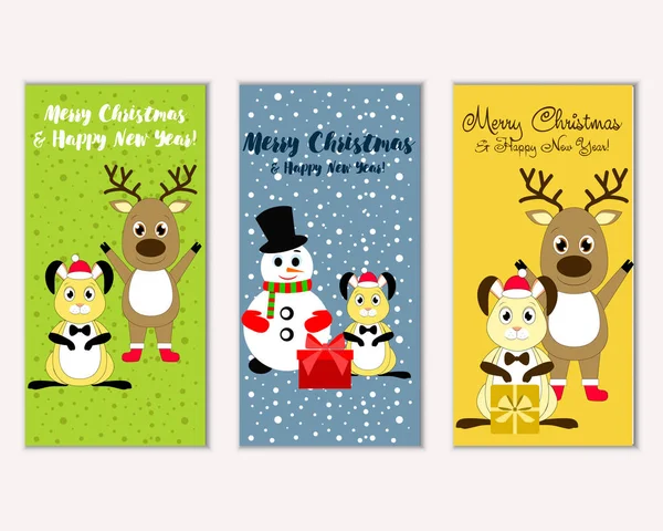 Renkli Noel kartları ile yeni yıl süslemeleri, illüstrasyon vektör
