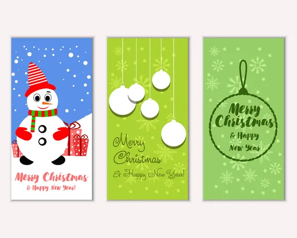 mutlu Noeller ve mutlu yeni yıl tebrik kartları vektör çizim