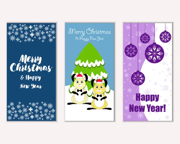Renkli Noel kartları ile yeni yıl süslemeleri, illüstrasyon vektör