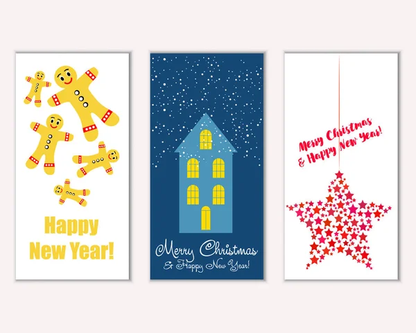 vektör çizim kış tatil tebrik kartları