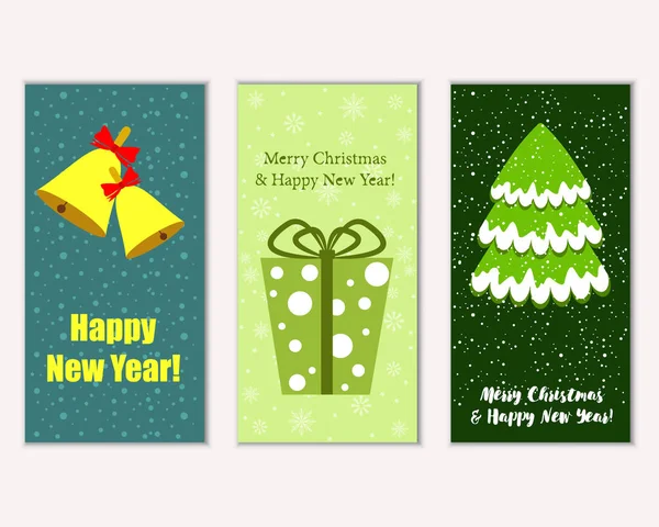 vektör çizim kış tatil tebrik kartları