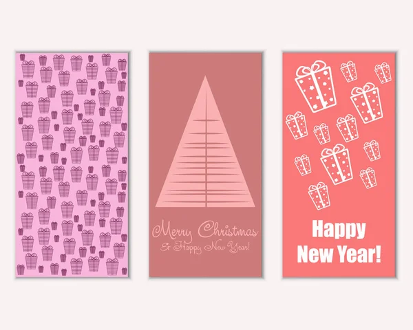 mutlu Noeller ve mutlu yeni yıl tebrik kartları vektör çizim     